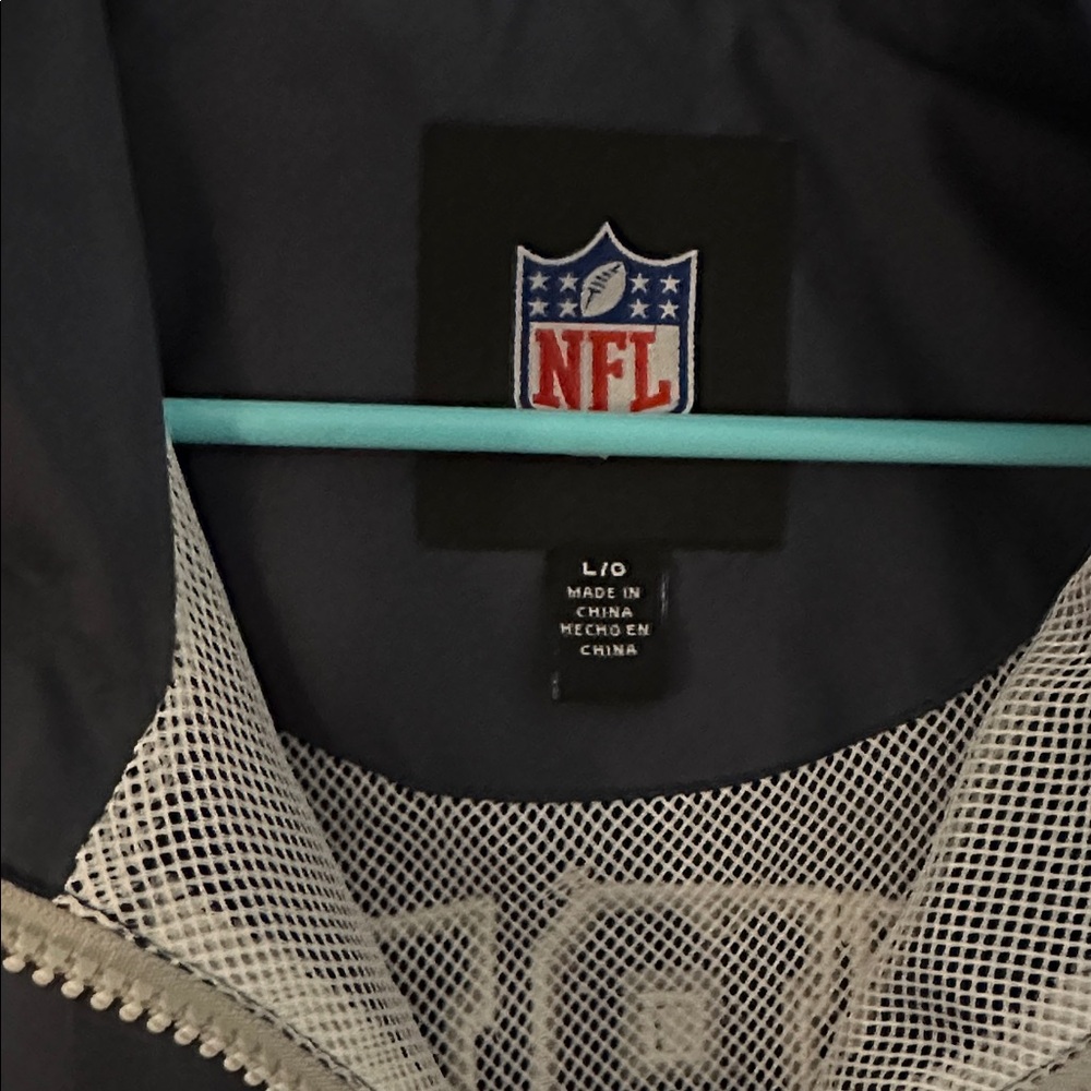 NFL New England Patriots Embroidered 3/4 Zip Windbreaker - Picture 2 of 4